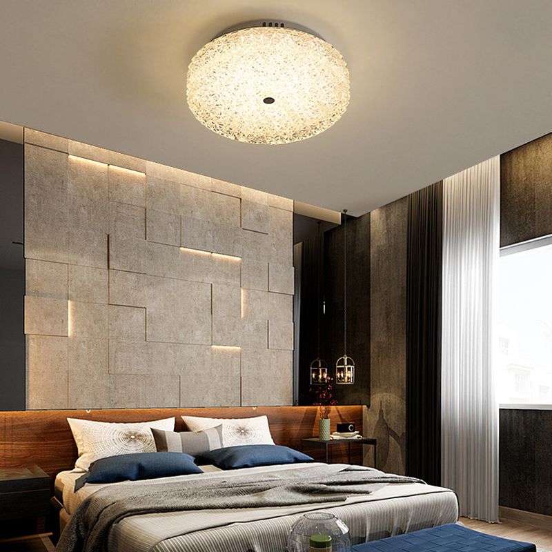 Minimalist Geometric Flush Ceiling Light Fixture Crystal 1 Light Flush Mount Lights