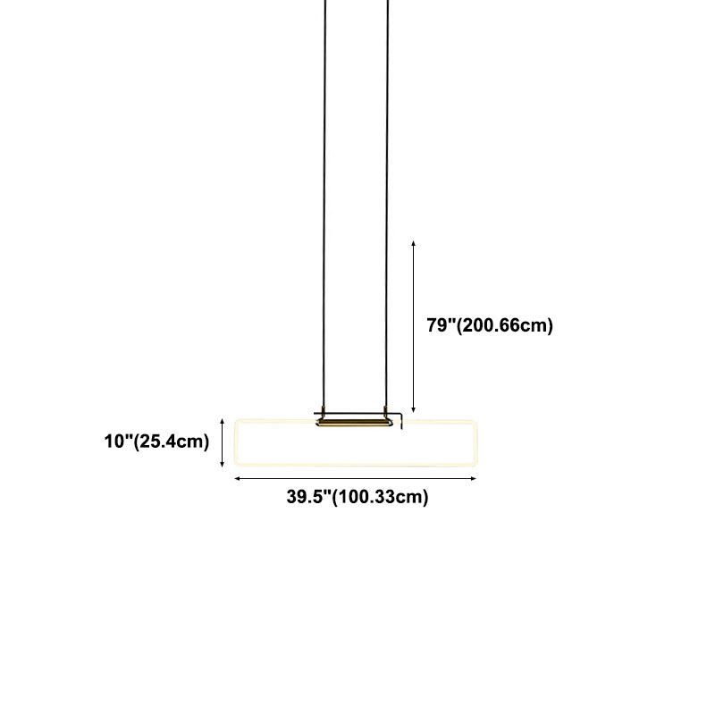 Black Linear Hanging Lamp in Modern Simplicity Acrylic LED Pendant Light for Dining Room