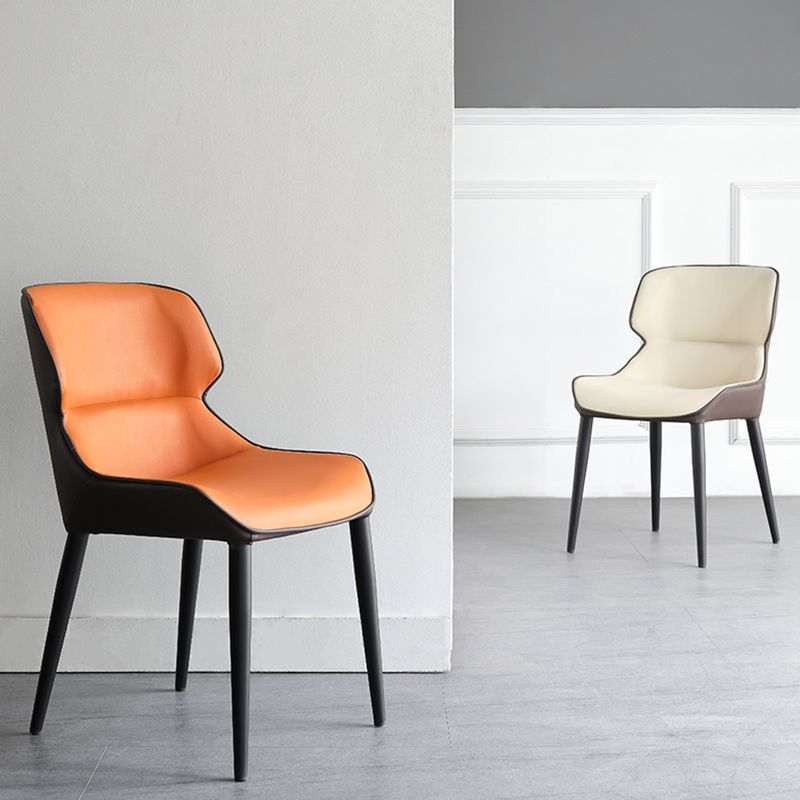 Chaises de salle à manger modernes en cuir PU, fauteuils de salle à manger en métal pour usage domestique