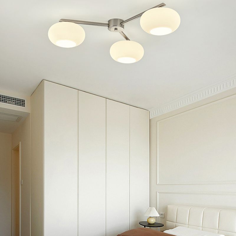 Multi Lights Ceiling Mount Light Modern Style with Glass Shade for Living Room