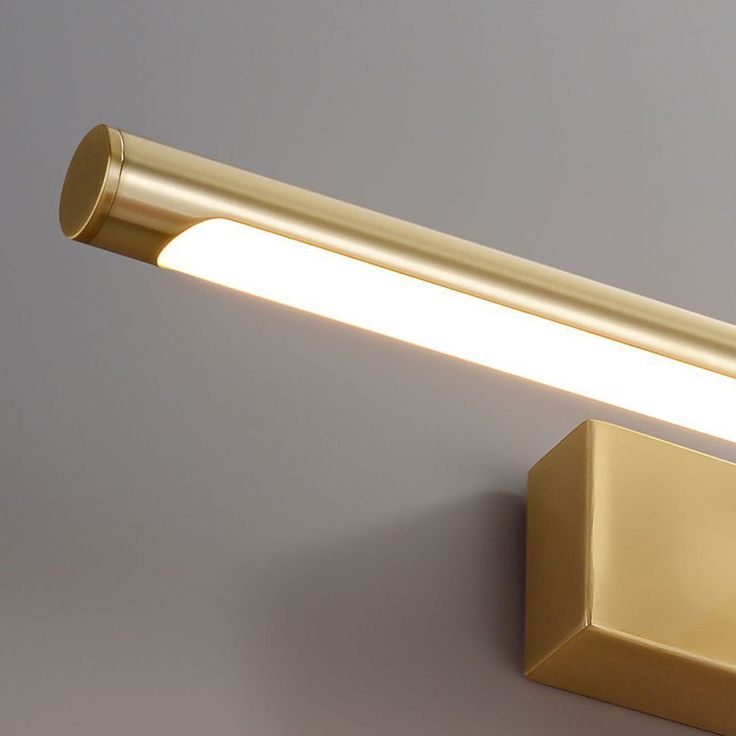 Gold Mirror Front Light Modern LED Vanity Light with Acrylic Shade for Bathroom