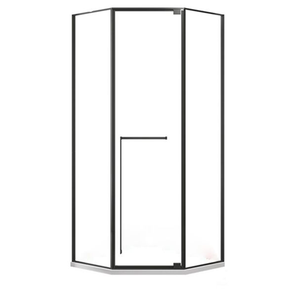 Pivot Diamond-shaped Shower Room Frame Tempered Swing Shower Door