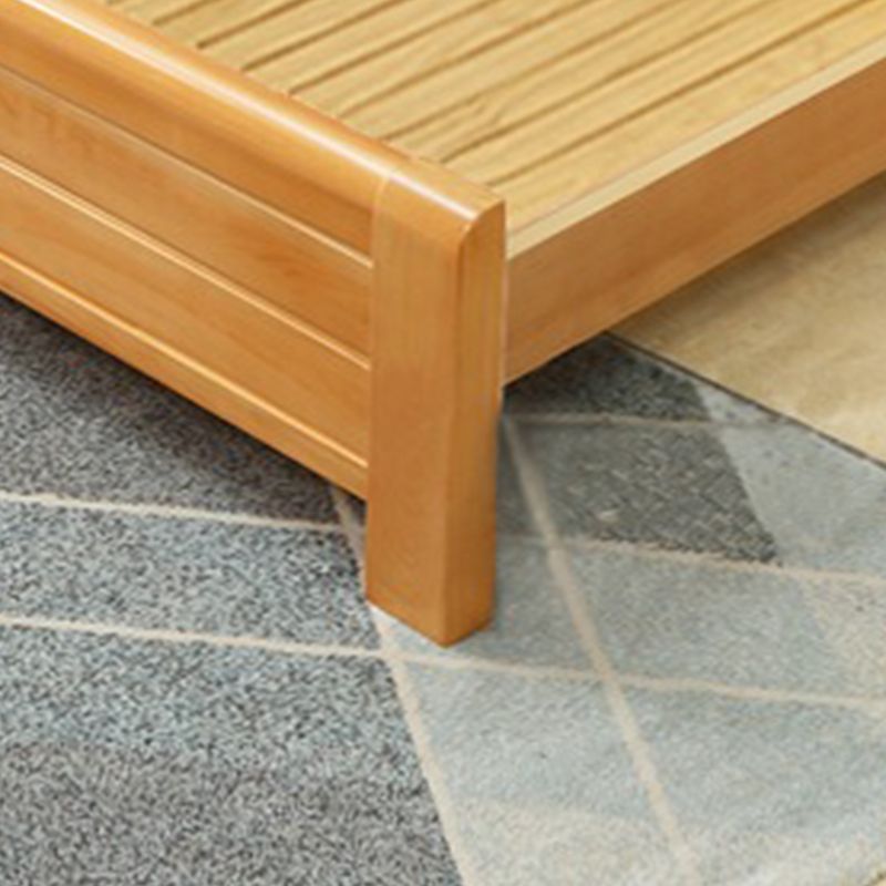 Traditional Beech Wood Bed,42.51" Low Profile Bed in Natural