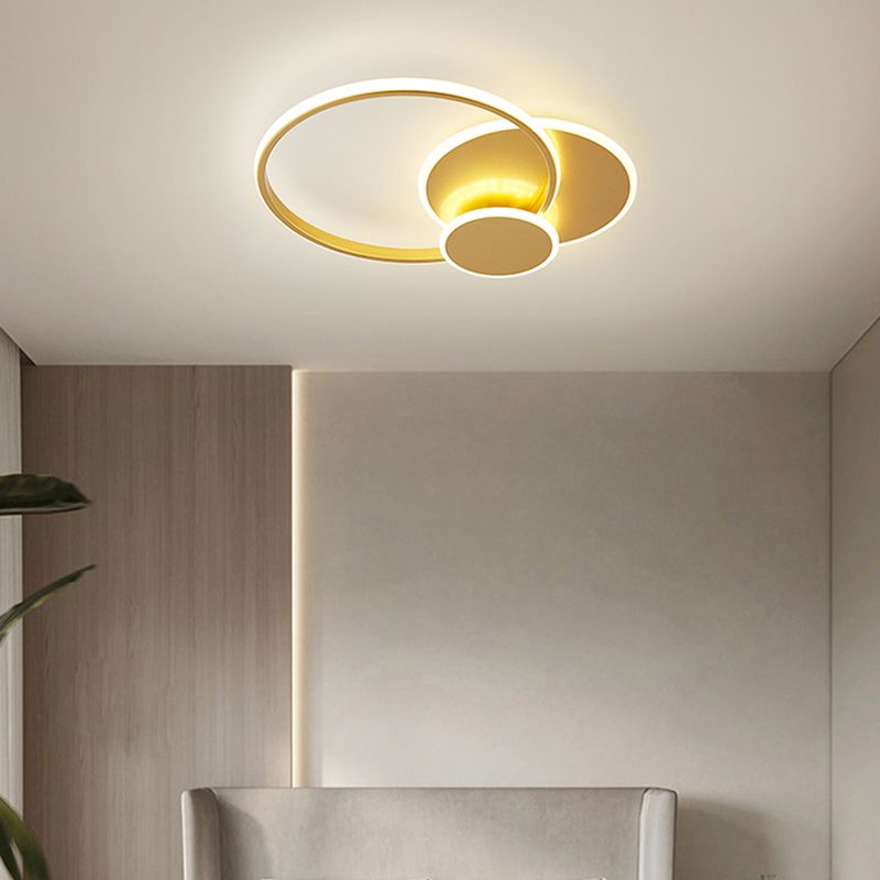 Ring LED Flush Mount Lamp Acrylic Shade Ceiling Light for Living Room Dining Room
