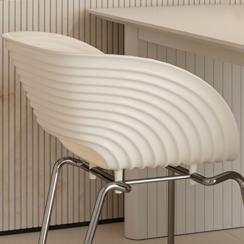 Industrial Plastic Arm Chair Metal Base Indoor Dining Chair for Home