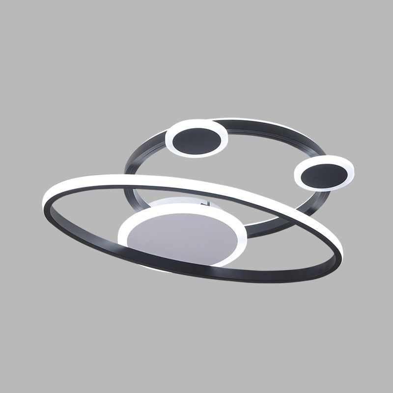 16.5 "/20.5" W Oval Ring Unterputze Licht Modernist Acryl LED-Schlafzimmer nah an Deckenlampe in Schwarz, Warm/Weißes Licht