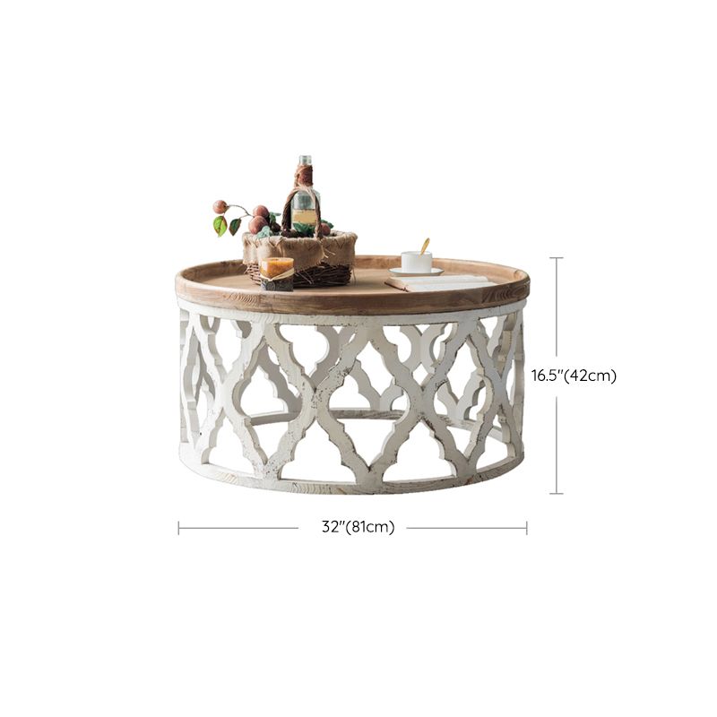 Wood and Metal Side End Snack Table Rustic Style Solid Wood End Table