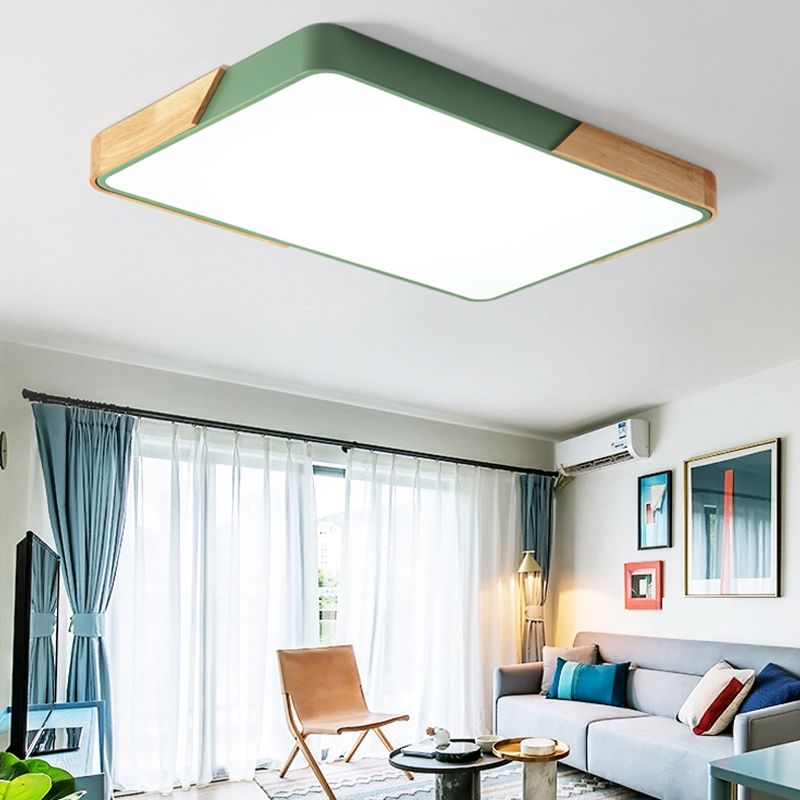Modern Macaroon Geometry Shape Flush Mount Lamp Acrylic 1 Light Flush Mount Led Lights