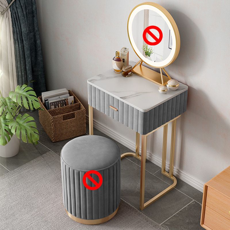 1 Drawer Dressing Table Luxurious Metal Frame Make-up Vanity