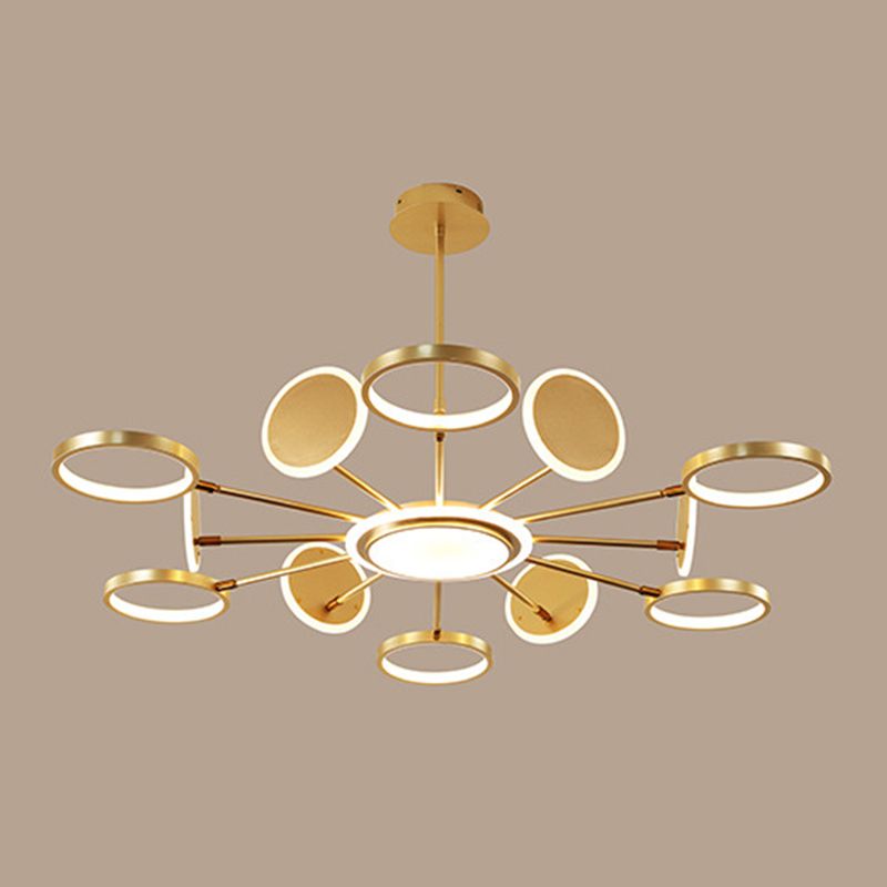 Metal Rings Ceiling Chandelier Minimalist Style LED Chandelier Light Fixture