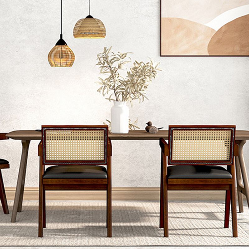 Traditional Kitchen Dining Chairs Rubber Wood Arm Dining Chairs