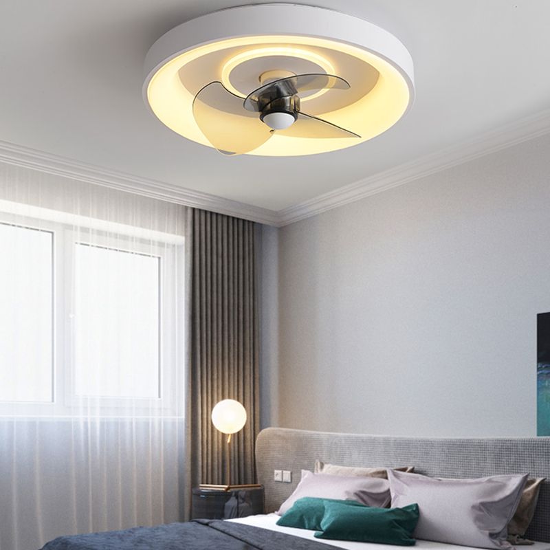 Ventola a soffitto in metallo a forma geometrica Stile moderno a 2 luci lampada a ventola del soffitto
