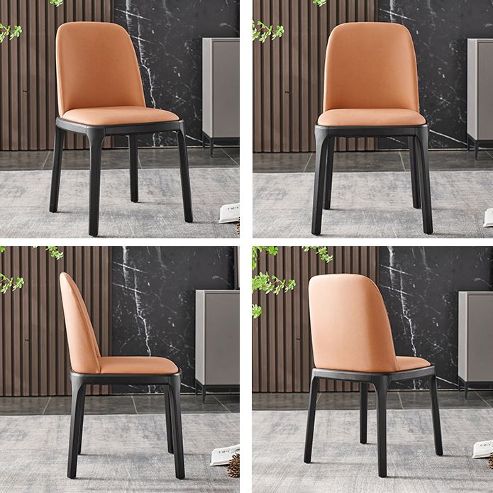 Contemporary Side Chair Dining Room Side Chair Set with Solid Wood Legs