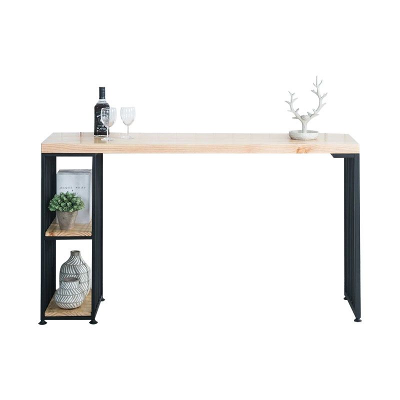 Industrial Bar Table Set 1/3 Pieces Solid Wood Bar Stool and Table Set