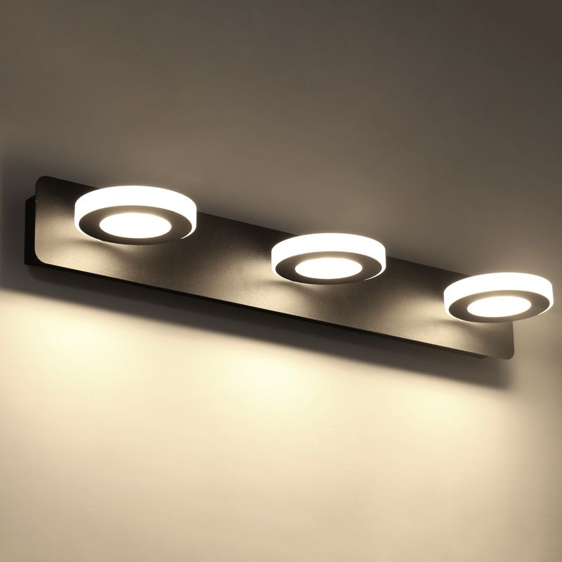 Multi Light Black Vanity Light Modern Style Waterproof Mirror Light for Bathroom