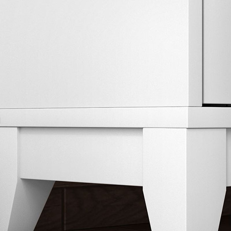 Manufactured Wood Standard Bookcase White Contemporary Bookcase with Glass Doors