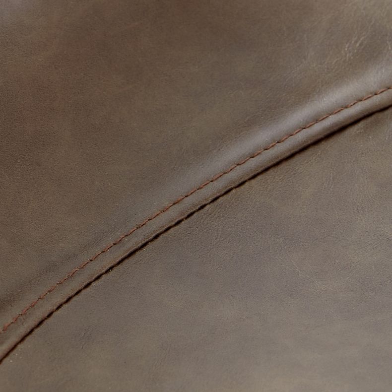 Contemporary Footrest Low Back Bar Stool Leather Counter Stool for Living Room