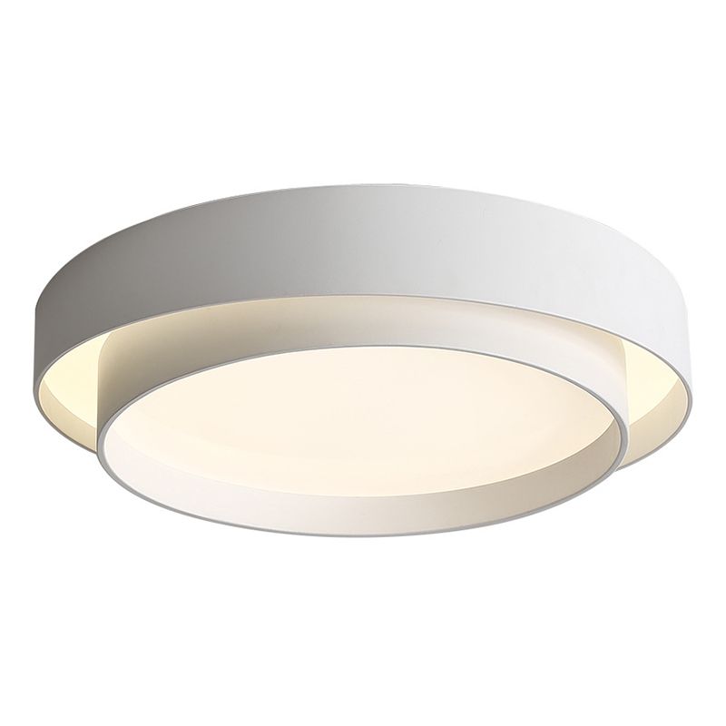Lámpara de techo LED circular creativa moderna, soporte empotrado de hierro lacado con pantalla acrílica