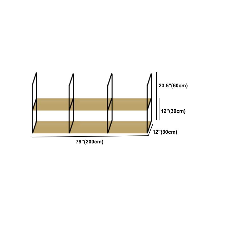 Industrial Wooden Storage Bookshelf Wall Mounted Bookcase with Rectangle Shelves