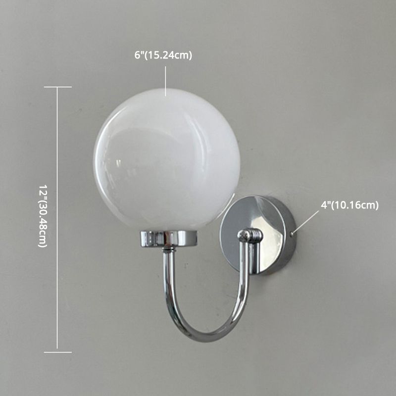 Glass Spherical Wall Lighting Fixture Contemporary Style Wall Mounted Light Fixture