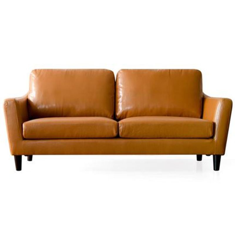 Übergangs Kunstleder ausgestattet Armsofa mit 2 Kissen für Wohnzimmer