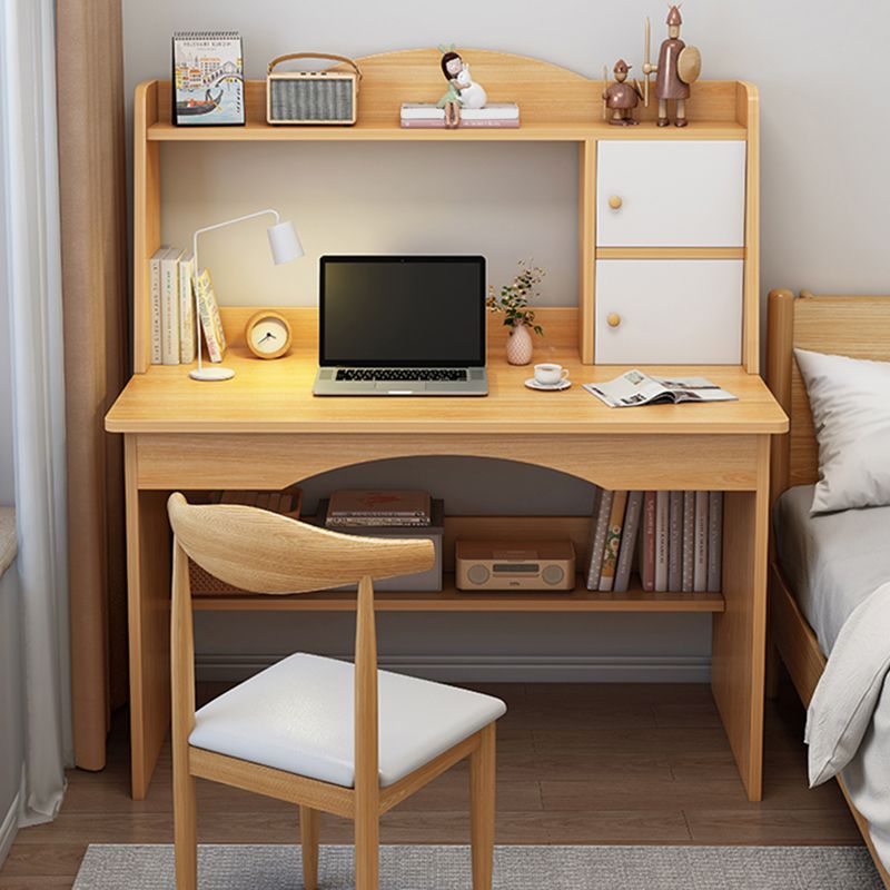 Contemporary Style Wood Office Desk Rectangular Shape Task Desk in White/Natural