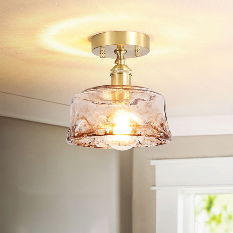 Nordic Style Copper Ceiling Light Geometry Shape Ceiling Lamp for Living Room