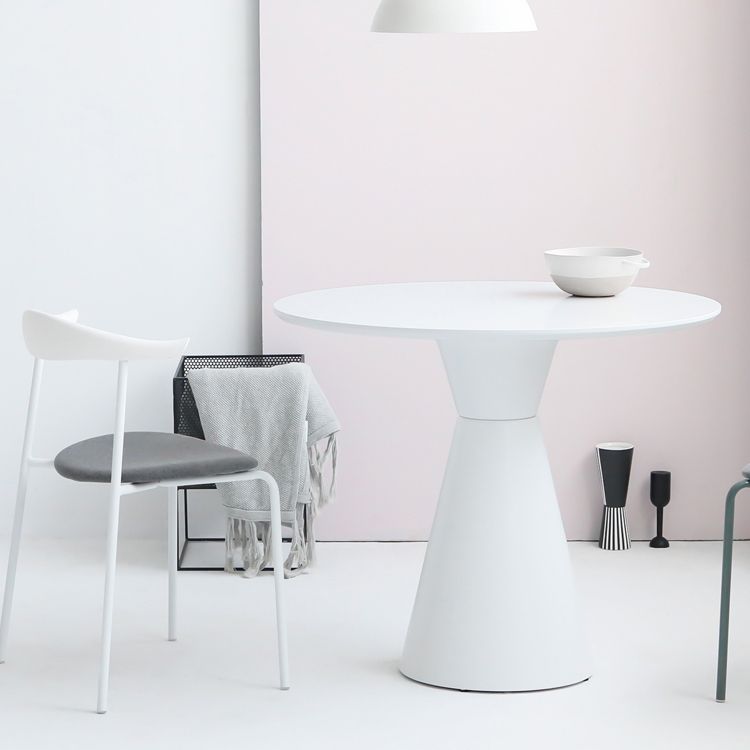 Moderne tulpenbasis eettafel hout en stalen ronde dinette tafel voor eetkamer