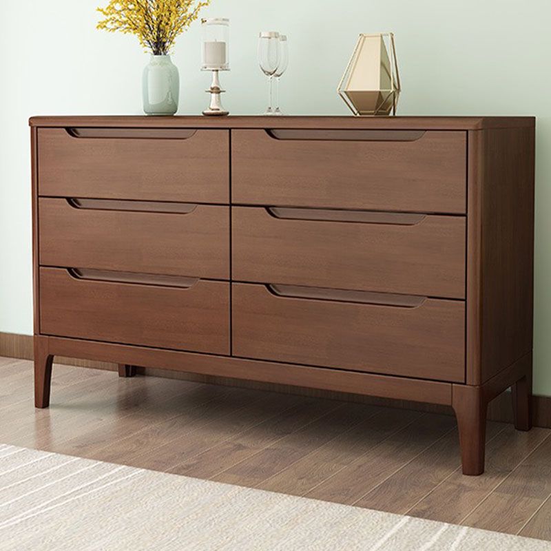 American Traditional Dresser Solid Wood Storage Chest with 5/6 Drawers