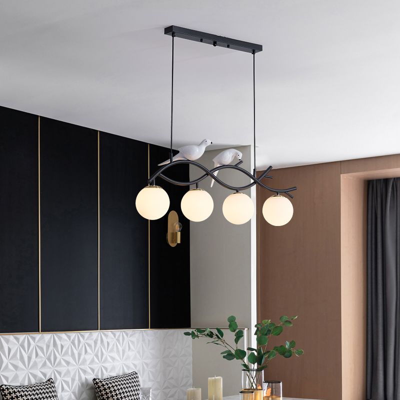 Contemporary Sphere Island Light Glass Island Lighting Fixtures for Kitchen