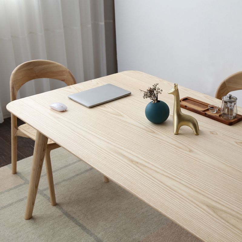 Rectangle Pine Wood Dining Table Industrial Table in Nature with 4 Legs