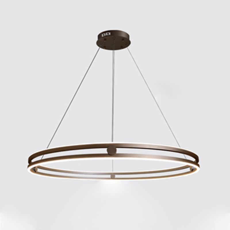 Contemporary Simple LED Hanging Pendant Light Silicone Linear Chandelier for Living Room