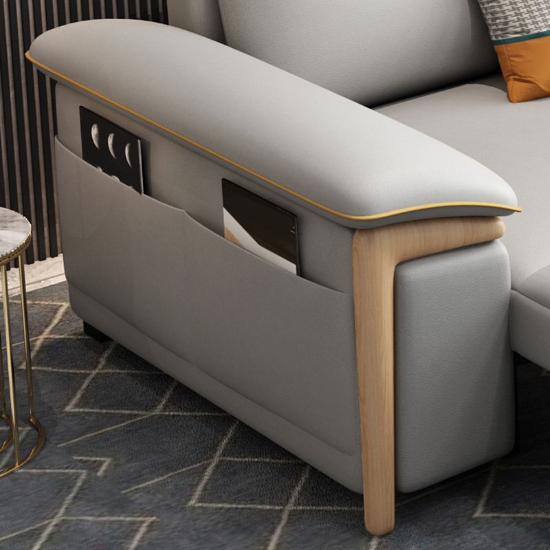 Faux Leather Stain Resistant Contemporary Bed Settee in Gray