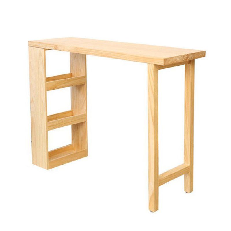 Modern 1/2/3/4 Pieces Bar Table Set Rectangle Pine Wood Counter Table with High Stools