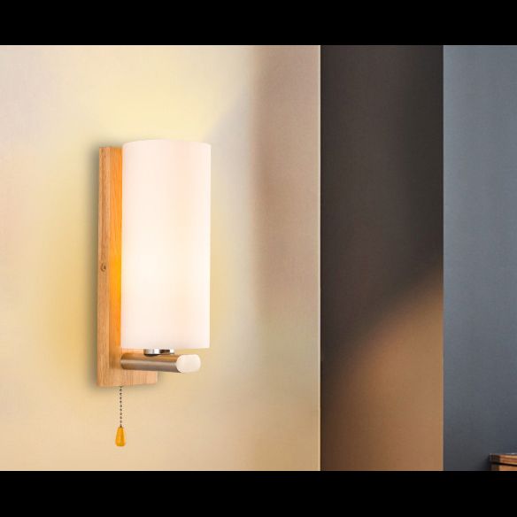 Cilindro de la sala de estar accesorio de iluminación de pared de vidrio Iluminación de pared moderna en blanco