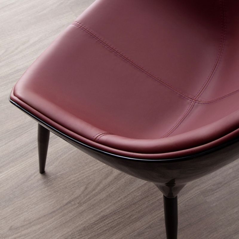 Sillas de comedor estilo moderno Silla auxiliar con brazo de cocina y patas de metal (juego de 2)