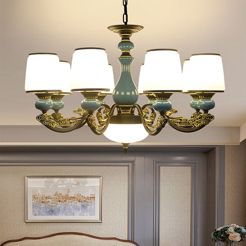 Cylinder Shape Pendant Lights Modern Style Glass Chandelier Light Fixtures