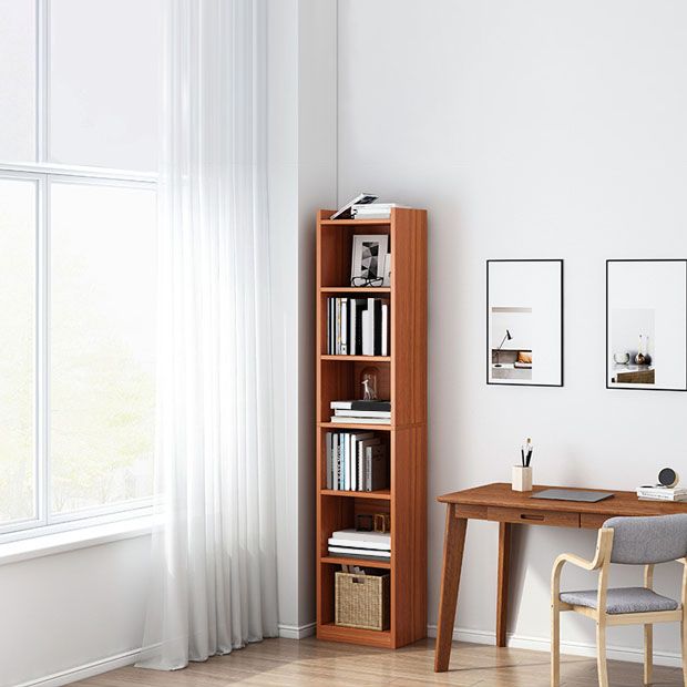 Modern Vertical Standard Bookshelf Manufactured Wood Bookcase for Living Room