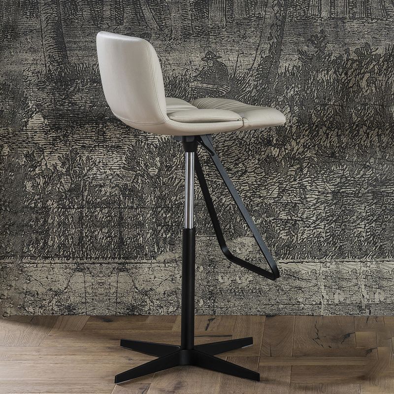 Industrial Style Rotatable Bar Stool Leather Counter Bar Stool for Home