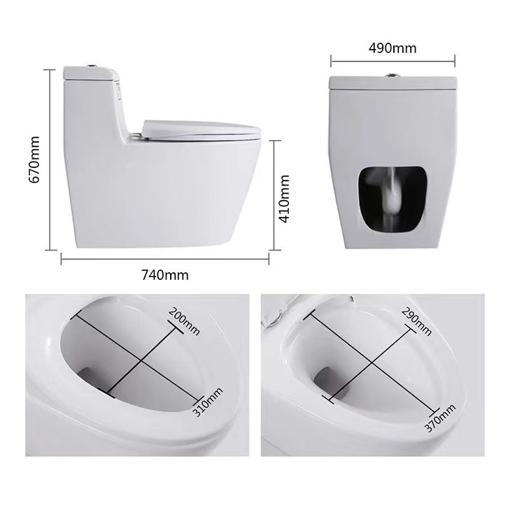 Porcelain Siphon Jet Toilet Floor Mounted One Piece Toilet Urine Toilet