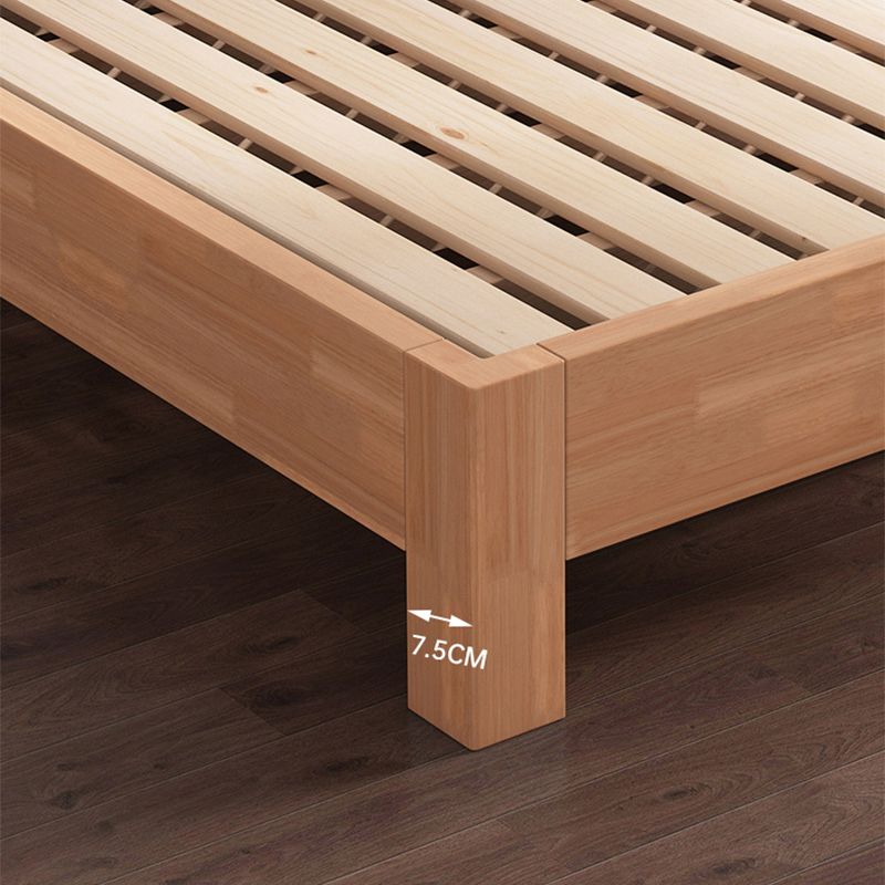 Modern Solid Wood Bed Low Profile Platform Bed With Custom Wood Legs
