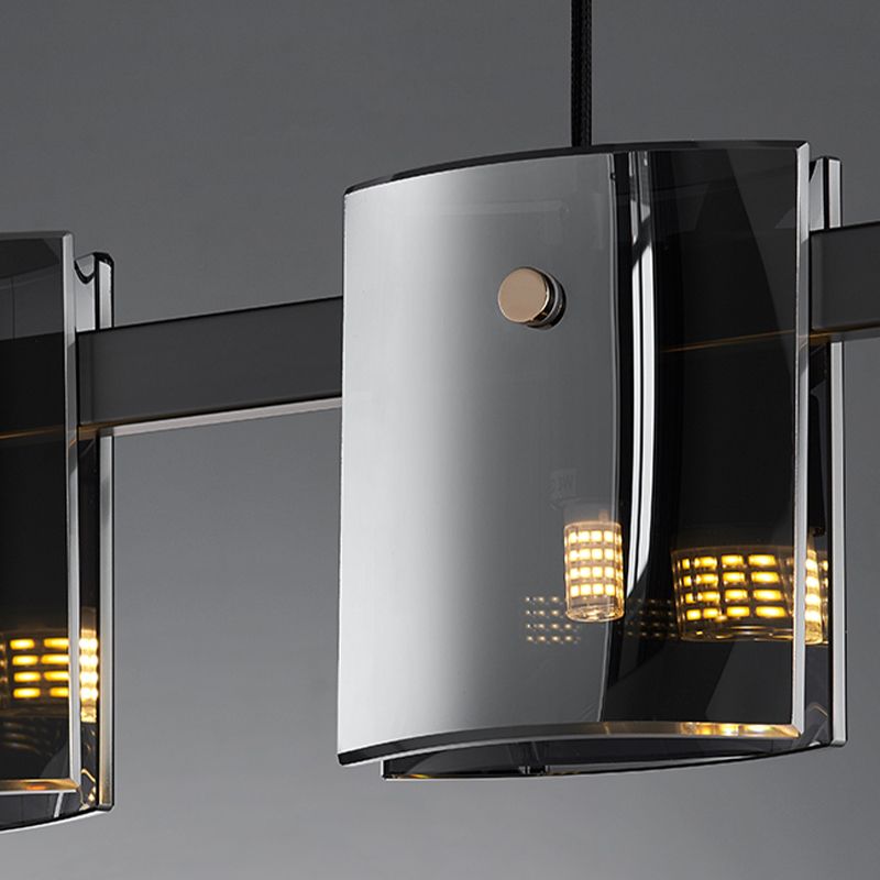 Minimalismo de la isla Vidromas livianos 5 accesorios de iluminación colgante para el comedor