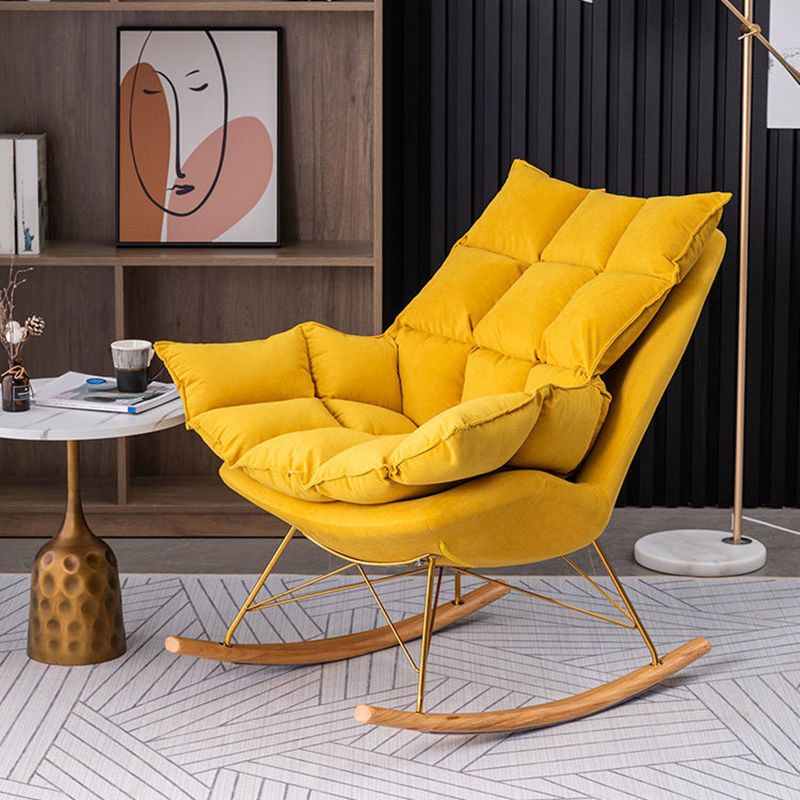 Modern Removable Cushions Rocking Chair Velvet Rocker Chair for Living Room