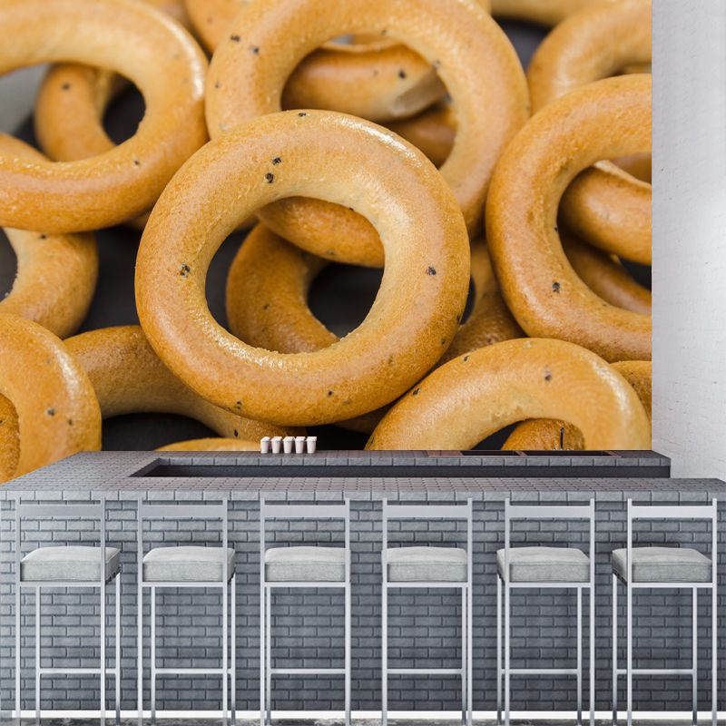 Sweet Bagels Dessert Mural Commercial Use Contemporary Dessert Shop for Decoration