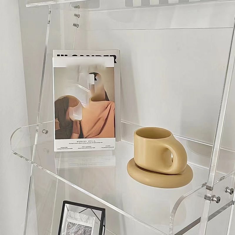 Ladder Open Back Bookshelf Acrylic Shelves Included Bookcase