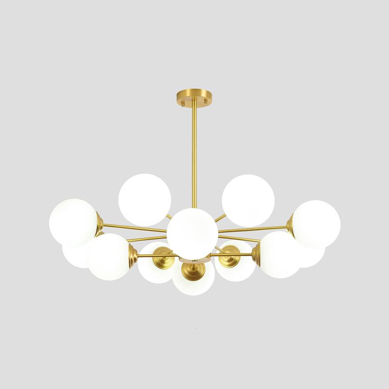 Modern Chandelier Light Fixtures Multi-Head Suspension Pendant Lamps with Glass Shade