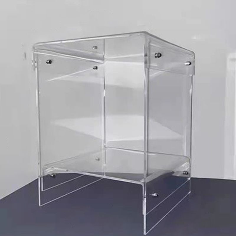 Contemporary Bedside Cabinet Acrylic Lower Shelf Bed Nightstand