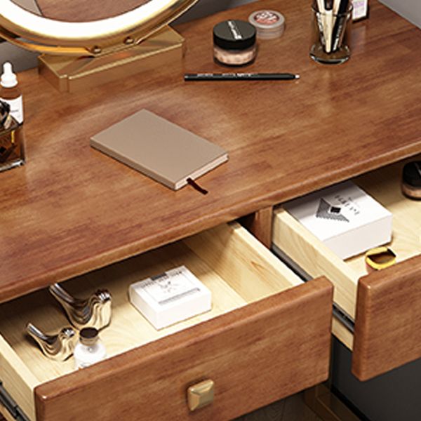Scandinavian Rubberwood Makeup Counter with Drawer Vanity Dressing Table