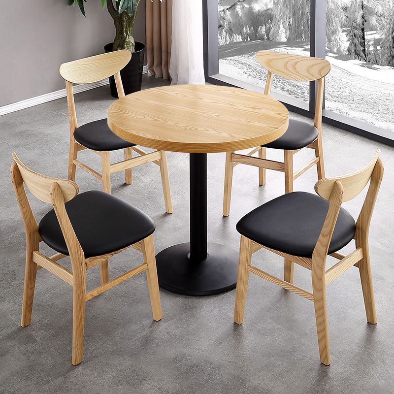 Mesa de comedor de estilo industrial Mesa de comedor de madera con base de metal para comedor