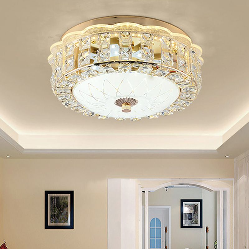 Modern Crystal Style Flush Mount Light Simplicity LED Ceiling Lamp for Bedroom